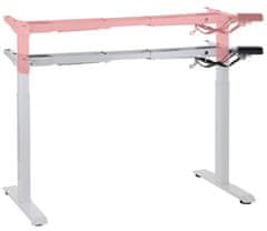 STEMA Elektromos asztalkeret PRATO 04-2T/W. Elektromos magasságállítás 69-117 cm. 3 magassági pozíció memória. Ütközésgátló rendszer. Manuális hosszállítás 105-170 cm. 2 szegmenses láb. Fehér szín.