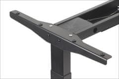STEMA Elektromos asztalkeret PRATO 04-2T/B. Elektromos magasságállítás 69-117 cm. 3 magassági pozíció memória. Ütközésgátló rendszer. Manuális hosszállítás 105-170 cm. 2 szegmenses láb. Fekete szín.