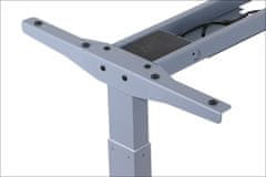 STEMA Elektromos asztalkeret PRATO 04-2T/A. Elektromos magasságállítás 69-117 cm. 3 magassági pozíció memória. Ütközésgátló rendszer. Manuális hosszállítás 105-170 cm. 2 szegmenses láb. Szürke szín.