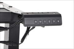 STEMA Elektromos asztalkeret PRATO 04-2T/B. Elektromos magasságállítás 69-117 cm. 3 magassági pozíció memória. Ütközésgátló rendszer. Manuális hosszállítás 105-170 cm. 2 szegmenses láb. Fekete szín.
