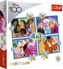 Trefl Rejtvény Disney 100 éves: Disney vidám világa 4 az 1-ben (35,48,54,70 darab)