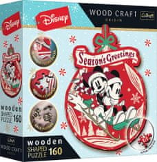 Trefl Wood Craft Origin puzzle Mickey és Minnie karácsonyi kalandja 160 darab