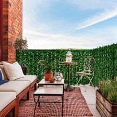 Netscroll Természetes zöld levelekkel díszített elválasztó kerítés, zöld panel, amely megvédi Önt a kíváncsi tekintetektől, balkonokhoz és teraszokhoz, nem fakul, 200x100 cm, FenceLeaf