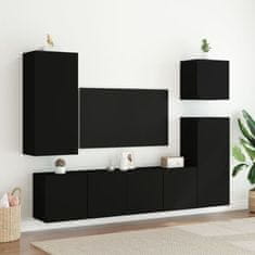 Greatstore 2 db fekete falra szerelhető TV-szekrény 80 x 30 x 41 cm