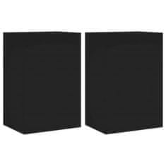 Greatstore 2 db fekete szerelt fa fali TV-szekrény 40,5 x 30 x 60 cm
