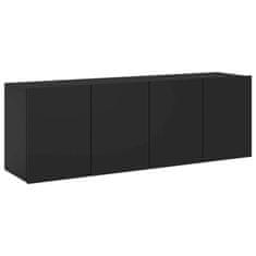 Greatstore 2 db fekete falra szerelhető TV-szekrény 60 x 30 x 41 cm