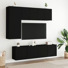 Greatstore 2 db fekete falra szerelhető TV-szekrény 60 x 30 x 41 cm