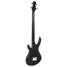 Greatstore fekete elektromos basszusgitár kezdőknek puhatokkal 4/4 46"