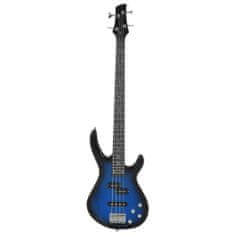 Greatstore kék-fekete elektromos basszusgitár kezdőknek tokkal 4/4 46"
