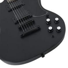 Greatstore fekete elektromos gitár kezdőknek tokkal 4/4 39"