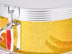 RAMIZ Műanyag dob fém peremmel, dobverőkkel, állítható pánttal citromsárga színben