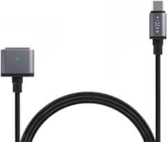 FIXED Fonott töltőkábel USB-C/MagSafe 3 csatlakozókkal, 2m, 140W, szürke, FIXD-MS3-GR