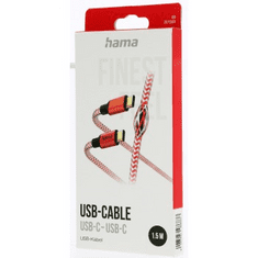 Hama Fényvisszaverő USB-C 2.0 Type-C 1,5 m, piros