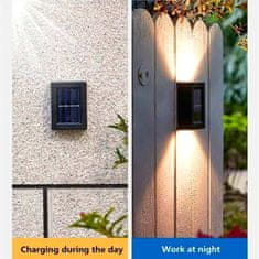 Netscroll Napenergiával működő mozgásérzékelős lámpa, megtakarítás az áramköltségeken, esztétikus és modern design, alkalmas hátsó udvar, kert, bejárat vagy garázs világítására, vízálló, 2 darab, DoubleLights