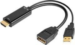 PremiumCord HDMI és DisplayPort férfi/női adapter USB tápegységgel
