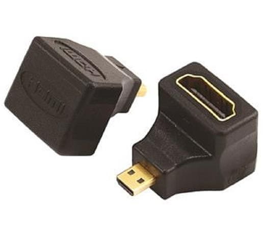 PremiumCord adapter Micro HDMI Male to HDMI Female hajlított 90°-os derékszögben