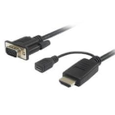 PremiumCord HDMI-VGA kábel átalakító micro USB tápcsatlakozóval 2m