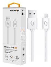 Aligator Adatkábel 2A, Micro USB fehér