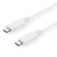 C-Tech USB 3.2 kábel, C-típusú (CM/CM), PD 100W, 20Gbps, 2m, fehér