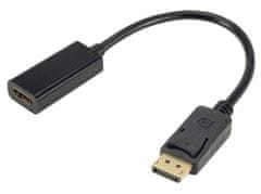 XtendLan DisplayPort (M) - HDMI (F) adapter, 15cm, fekete