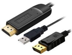 PremiumCord HDMI 2.0-DisplayPort 1.2 kábel 4K@60Hz, 2m