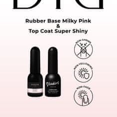 Didier Lab Rubber Base, Milky Pink + Super Shiny Top Coat szett, 2 db