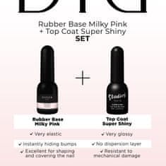 Didier Lab Rubber Base, Milky Pink + Super Shiny Top Coat szett, 2 db