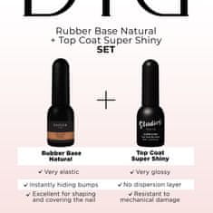 Didier Lab Rubber Base, Natural + Super Shiny Top Coat szett, 2 db
