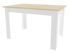 Elerheto otthon MADO fehér étkezőasztal sonoma tölgy dekorációval 120x80