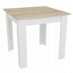 Elerheto otthon MADO fehér étkezőasztal sonoma tölgy dekorációval 80x80