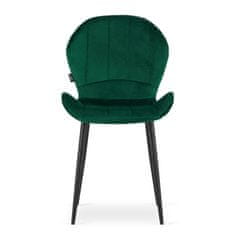 Elerheto otthon TERNI zöld bársony szék fekete lábakkal