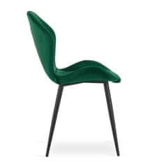 Elerheto otthon TERNI zöld bársony szék fekete lábakkal