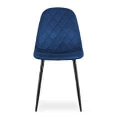Elerheto otthon ASTI kék bársony szék fekete lábakkal