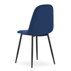 Elerheto otthon ASTI kék bársony szék fekete lábakkal