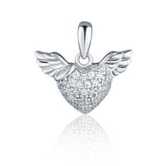 JVD Népszerű ezüst szív medál szárnyakkal SVLP1142X61BI00