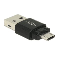 DELOCK 91735 Micro USB OTG-kártyaolvasó + USB 2.0 A-csatlakozódugó (dl-91735)