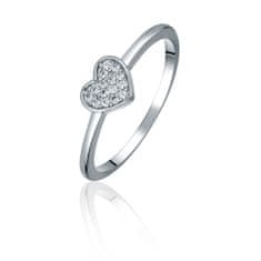 JVD Romantikus ezüst gyűrű szívvel SVLR0980X61BI (Kerület 50 mm)
