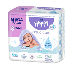 Bella Happy Baby mega pack Aqua care törlőkendők, 3 x 56 db