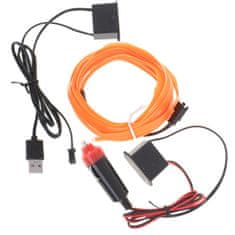 KIK KX4956 LED ambientní osvětlení pro auto/auto USB/12V páska 3m oranžová