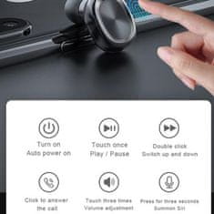 Netscroll Vízálló vezeték nélküli bluetooth fülhallgató töltőállomással, AudioInfinity