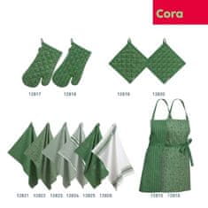 Kela Kötény Cora 100% pamut világos zöld/zöld mintás 80,0x67,0cm KL-12816