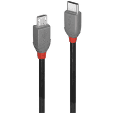 Lindy 36890 USB kábel 0,5 M USB 2.0 USB C Micro-USB B Fekete, Szürke (36890)