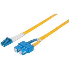Intellinet 473729 száloptikás kábel 5 M LC SC OS2 Sárga (473729)