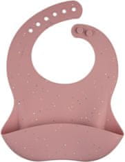 Canpol babies DOTS szilikon előke zsebbel, rózsaszín