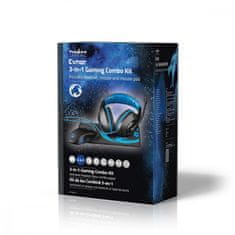 Nedis Gaming Combo Kit GCK31100BK Optikai Egér 3200DPI Fekete