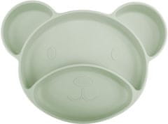 Canpol babies Szilikon osztott tányér tapadókoronggal, Maci, zöld