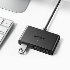 Ugreen Ugreen kapcsoló adapter doboz USB 2 be - 3 ki fekete (CM409)
