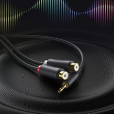 Ugreen Ugreen audio adapter jack 3.5mm-es jack 3.5mm-es férfi 2xRCA női kábel 0.25m szürke (AV109)