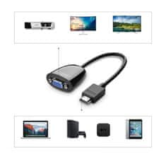 Ugreen Ugreen kábel egyirányú adapter kábel HDMI (férfi) VGA (női) FHD fekete (MM105 40253)