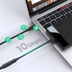 Ugreen Ugreen USB C (férfi) - USB C (női) hosszabbítókábel 100W 10Gbps 1m fekete